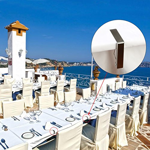 ZoomSky 4pcs Clips elásticas de Mantel de Tela Acero Inoxidable de Pinza de Fijo para Picnic, Fiesta, Boda, jardín, Restaurante, Playa o al Aire Libre