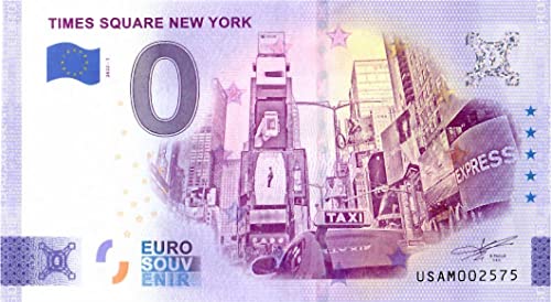 0 euros billete Estados Unidos · Nueva York · Times Square · Souvenir o cero € Billete €