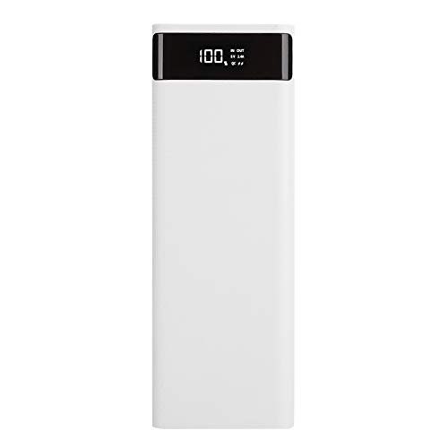 03 Caja de Batería, Caja de Alimentación Móvil ABS, Banco de Potencia 10x18650 DIY para Batería Externa DIY Shell(White)