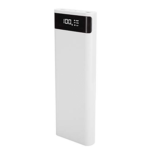 03 Caja de Batería, Caja de Alimentación Móvil ABS, Banco de Potencia 10x18650 DIY para Batería Externa DIY Shell(White)