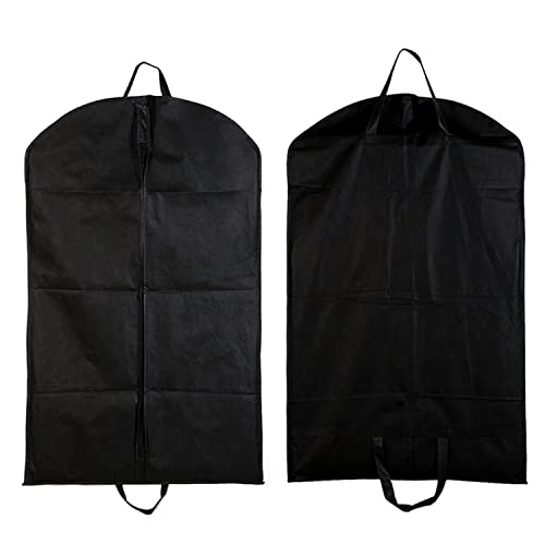 1 Bolsa de polvo de traje, cubierta de polvo, bolsa de tela, chaqueta de traje; Para trajes, chaquetas, chaquetas, esmoquines reutilizables bolsa de ropa de cremallera completa negra (60 * 100)