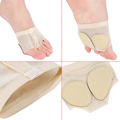 1 par de pies ring replacement para Danza Ballet Belly Calcetines Pad Zapatos, Mujeres Lírica Ballet Belly Foot Ton Toe Undies Medio Ballet Danza Zapatos de Danza Patas Medio Zapatos (