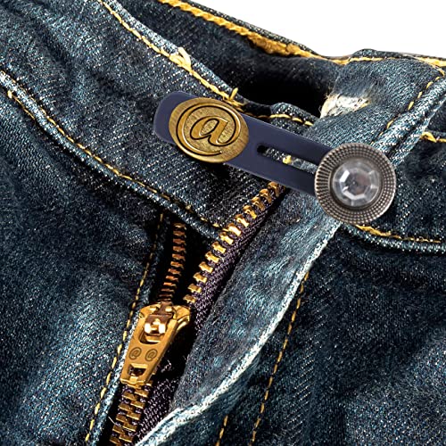 10 Piezas Extensor De Cintura, Botones de Extensión de Metal Ajustables Para Jeans Pantalones, Azul