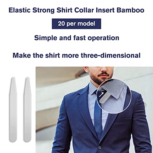 100 piezas Varillas de plástico para cuello en 5 tamaños color transparente para hombre metálicas para cuello de camisa