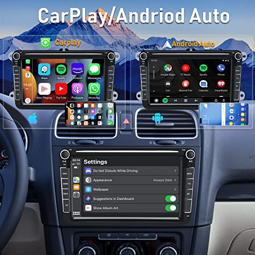 [1+32G] CAMECHO Android 13 CarPlay Android Auto Radio Coche para Für VW Golf Polo Passat Skoda Touran, 8 Pulgadas HD Pantalla Táctil con Navi/HiFi/FM/RDS/WiFi/USB + AHD Cámara de Visión Trasera