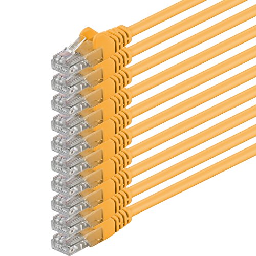 1m - amarillo - 10 piezas - Cable de red Ethernet con conectores RJ45 CAT6 CAT 6 Cat.6 1000 Mbit/s