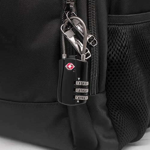 2 Candados de Equipaje con Cerradura TSA, [ Versión Nueva ] Candado Seguridad para Viaje, Cerradura con Combinación 3 dígitos para maleta, mochila, equipaje (Color Negro)