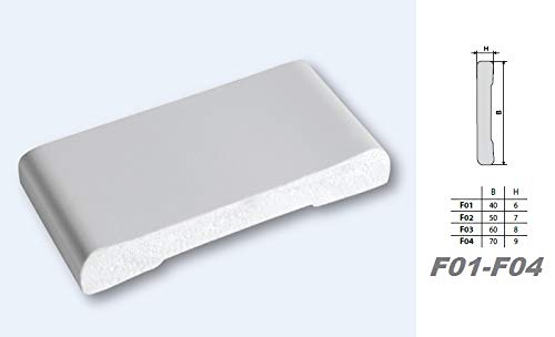 2 M PVC plana de perfil de plástico plana de la barra de suave a prueba de golpes 6 x 40 mm, F01