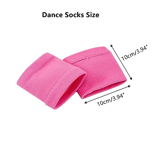 2 pares de calcetines para zapatos de baile en suelos lisos sobre zapatillas de deporte, cubierta para zapatos de baile, bailarinas de ballet, Rosa., Talla única