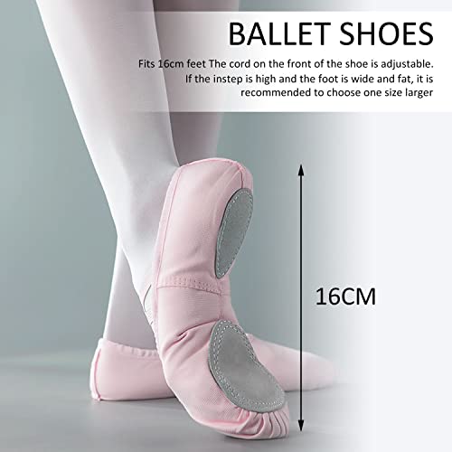 2 pares de zapatillas de ballet, zapatillas de ballet de lona, ​​zapatos de práctica de baile para niños, suela blanda, sin punta de cuero, zapatos con garra de gato, zapatos de baile para estudiantes