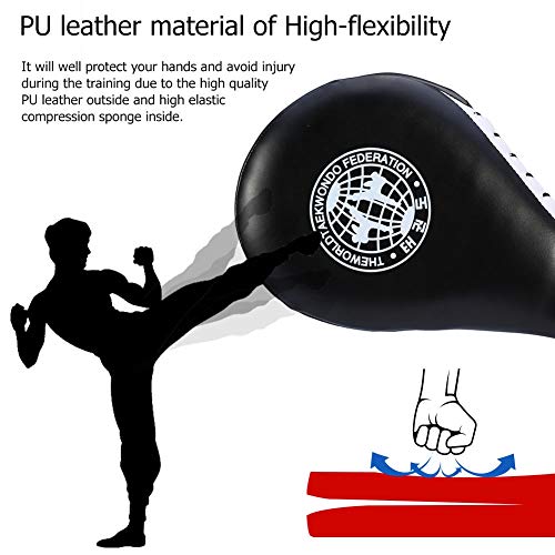 2 Pcs Durable Taekwondo Kick Pad Training Pad (Negro), aplicable en la práctica de bateo de Taekwondo, Artes Marciales, etc