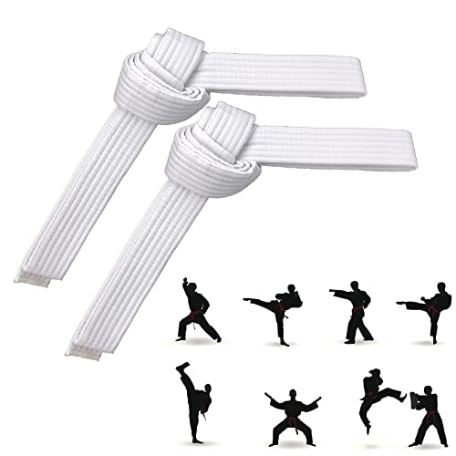 2 piezas Cinturón blanco de taekwondo,Cinturón de judo Aikido，cinturón de judo cinturón de karate，Cinturón de Karate Taekwondo para Artes Marciales， Taekwondo Cinturón，Cinturón de judo de karate