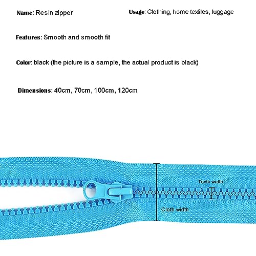 2 piezas cremalleras de costura para coser manualidades nailon cremalleras por metros para coser resina pantalón cremallera(cremallera de 40 cm)