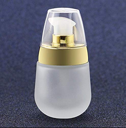2 unids 30 ml 1 oz vacío recargable envase de vidrio maquillaje cosmético crema facial loción botellas frascos ollas, Gold, 30 ml (Pack of 2)