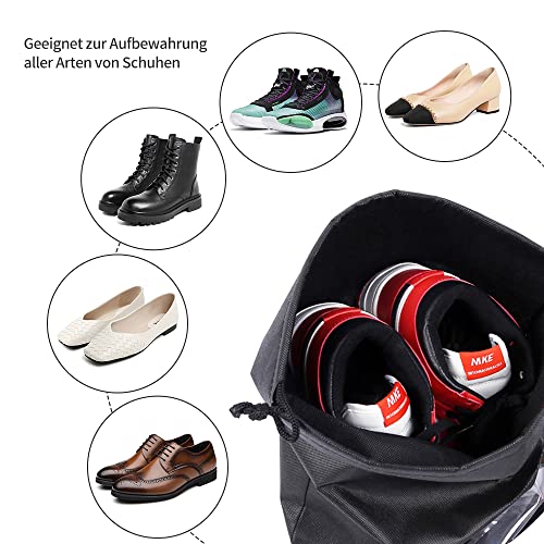 20 Pcs Bolsas de Zapatos de Viaje Bolso Multifunción a Prueba de Polvo Bolsa Impermeable Telas no Tejidas Zapatos para Hombres y Mujeres con Ventana Transparente y Cordón