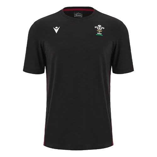 2023-2024 Wales Rugby Travel Cotton Football Football Camiseta Maillot (Black), Negro , XL