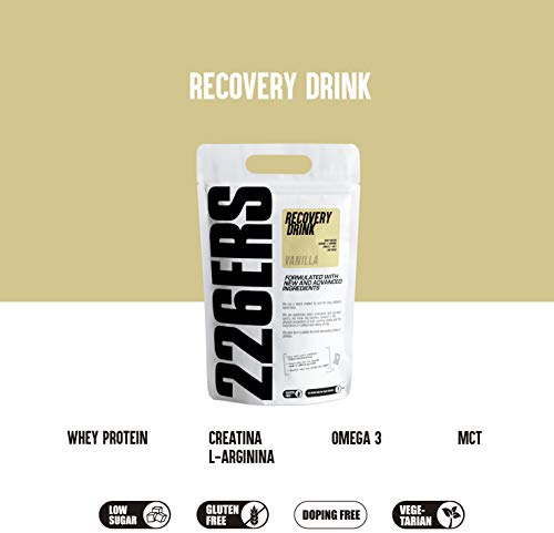 226ERS Recovery Drink | Recuperador Muscular con Proteína Whey, Creatina, Hidratos, Triglicéridos y L-Arginina, Sin Gluten, Vainilla - 1 kg