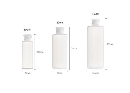 2PCS Recarga Vacía de Plástico Transparente Tubo Suave Apriete Tarros de Botellas con Tapa Giratoria Cosméticos Envases de Maquillaje para Loción Toner Gel de Ducha Champú (100ml/3.4oz)