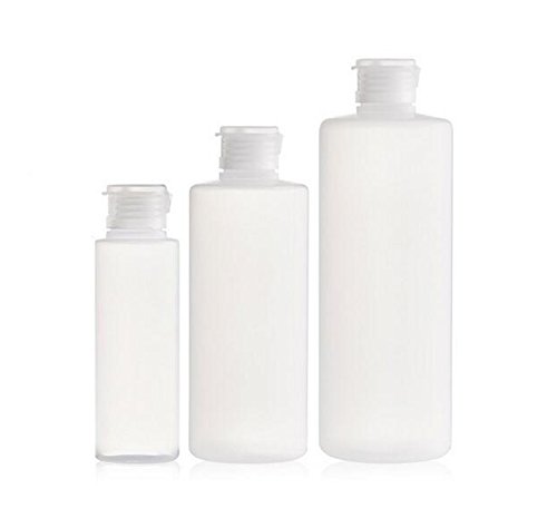 2PCS Recarga Vacía de Plástico Transparente Tubo Suave Apriete Tarros de Botellas con Tapa Giratoria Cosméticos Envases de Maquillaje para Loción Toner Gel de Ducha Champú (100ml/3.4oz)