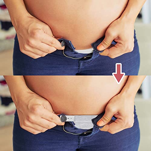 3 Piezas Extensor de Pantalones de Maternidad Extensores de Botón de Pantalón Elástico Extensor de Pretina Ajustable Extensores de Cintura de Embarazo Pantalon, 22 * 20 * 16 CM