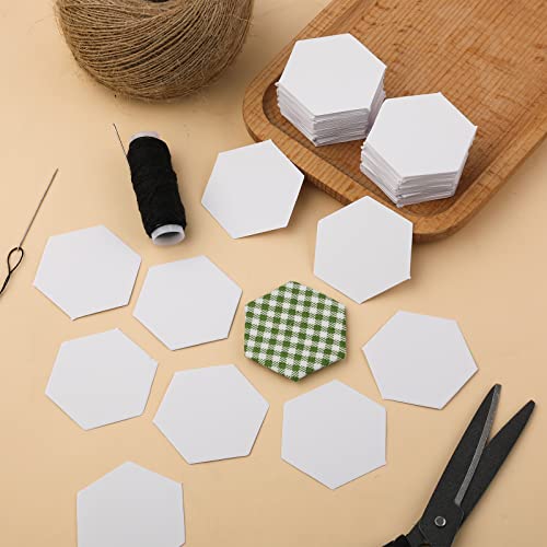 300 Piezas Paper Piecing Patchwork Hexagonales, 2,56cm Plantillas de Piezas de Papel Formas de Piezas de Papel Hexagonales para Acolchar Suministros para Empalmar Patchwork