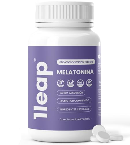 365 Comprimidos Melatonina Pura Retard 1,99 mg (Suministro 1 Año) | 100% Pura | Complemento de Melatonina para dormir bien | Melatonina Natural para Más de 1 Año | Vegano sin OMG | Fabricado en España