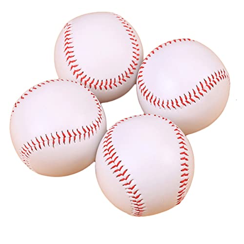 4 pelotas de béisbol cosidas a mano, béisbol suave, de 9 pulgadas, de poliuretano suave, pelotas de béisbol de béisbol, pelotas de béisbol, para adultos y jóvenes, juegos de béisbol profesionales