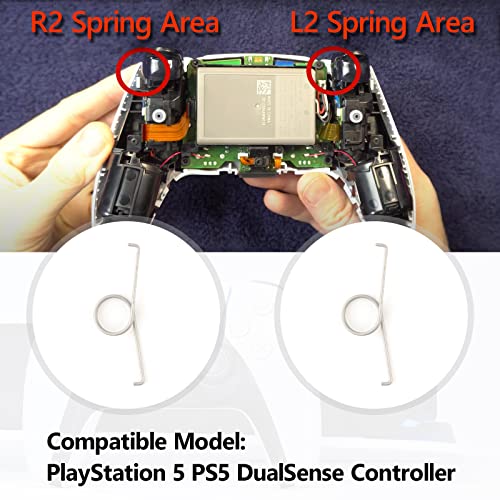 4 Piezas PS5 Botón de gatillo resorte metálico para Sony Play Station 5 Resortes de Botones Reemplazo de Controlador de Metal para Playstation L2 R2