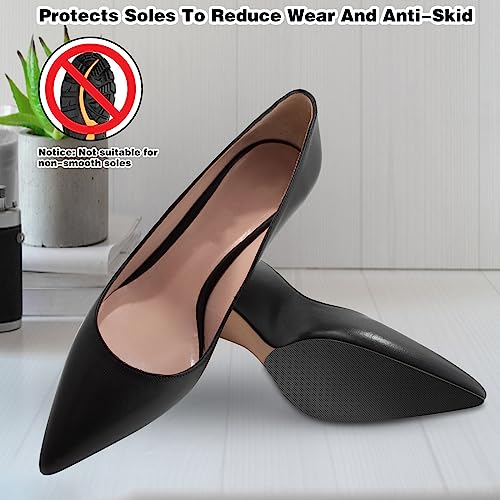 4 protectores de suela de zapato, almohadillas antideslizantes para zapatos, protector de parte inferior de zapatos, gomas para zapatos para talones, protector de suela para empuñaduras (negro)