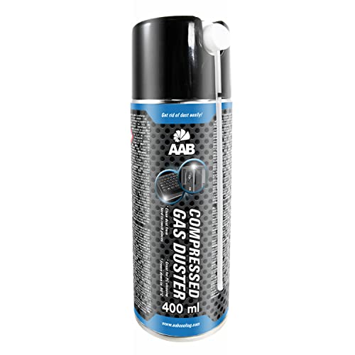 4 x AAB Spray de Aire Comprimido 400ml para Limpiar Teclados, Ordenadores, Copiadoras, Cámaras, Impresoras y Otros Equipos Eléctricos, Efectividad Limpieza sin CFC's, Eliminación de Polvo