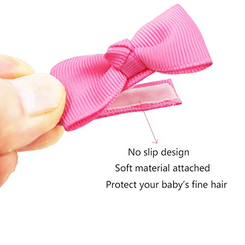 40 lazos de 5 cm para el pelo, pinzas de cocodrilo, cinta de grogrén, accesorios para el cabello para niños pequeños y bebés