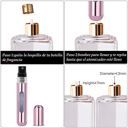 4PCS Atomizador Perfume Recargable, 8ml Atomizador de Perfume Pulverizador Mini Botella Vacío Pulverizador, Spray de Perfume Portátil, Botella de Perfume Viaje (B)