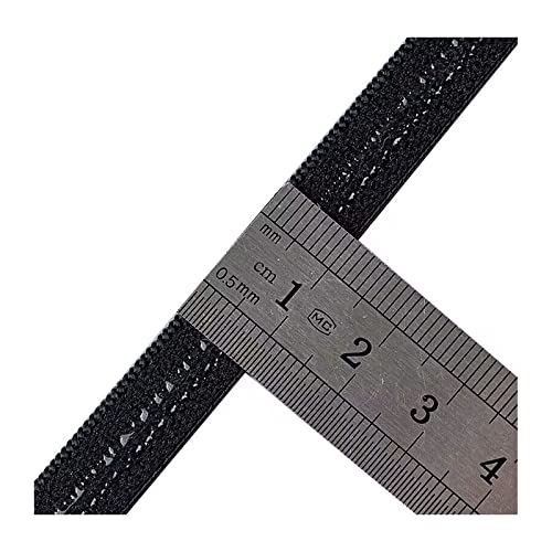 5 metros 10 mm de ancho antideslizante de silicona goma para coser correas de hombro pelucas prendas (negro)