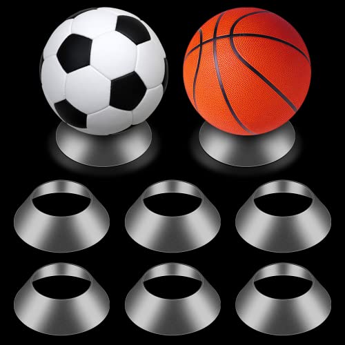 6 Piezas Soporte de Balón Base de Balón Pedestal Soporte de Exhibición para Baloncesto Fútbol Voleibol Softbol Bolos (Trasparente)