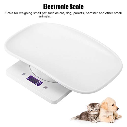A sixx Báscula multifunción para bebés - Báscula Digital de Peso para Mascotas pequeñas de 10 kg/1g con g/ml/oz/LB.oz para medir bebés/Mascotas, Color Blanco