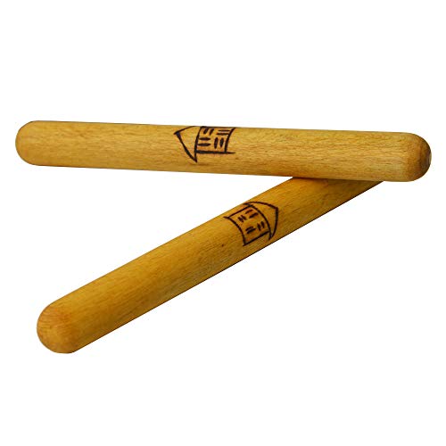 A-Star Claves de madera grandes hechas a mano - 2 piezas/par - 23 cm - Palos de ritmo de mano, instrumento de percusión de madera