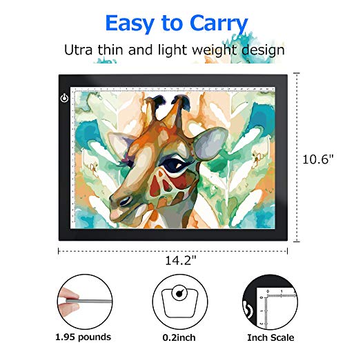 A4 Tracing Light Box - LitEnergy 9x12 Pulgadas Light Pad Ultra-delgado Sólo 5mm USB Power Mesa de Luz para Artistas, Dibujo, Dibujo, Animación
