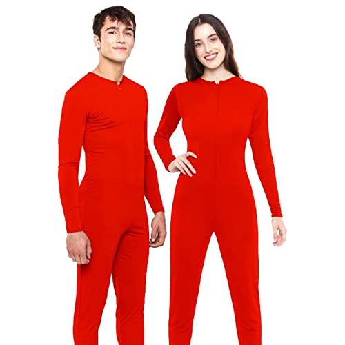 Acan Mono maillot de color rojo para jovenes y adultos para carnaval, halloween, fiestas, celebraciones. Talla L