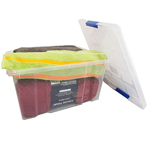 Acan Tradineur – Pack de 4 Cajas de Almacenamiento – Fabricado en plástico – Contenedor para almacenar juguetes, libros, ropa, mantas – N.º 1 – 21,5 x 39 x 29 cm – 16 L