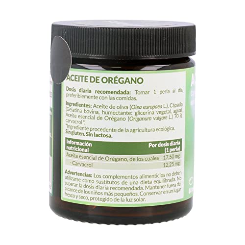 Aceite de Orégano 60 perlas Naturitas Essentials | Antifúngico y antimicrobiano natural | Cápsulas blandas | Sin gluten y sin lactosa