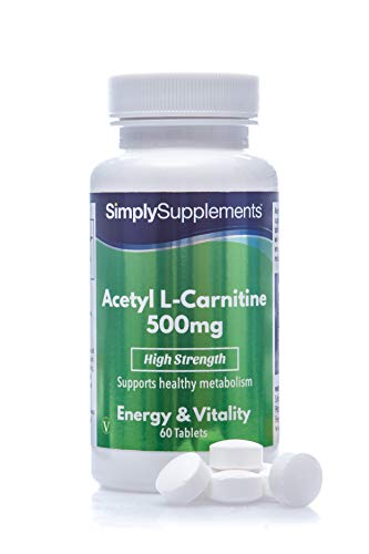 Acetil L-Carnitina 500mg - ¡Bote para 2 meses! - Apto para veganos - 60 Comprimidos - SimplySupplements