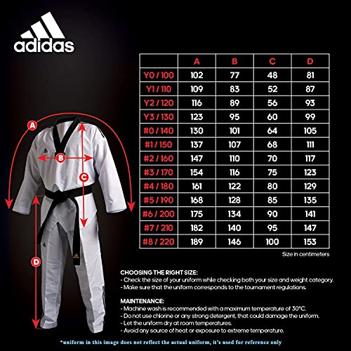 adidas Adi Start II Black V-Neck Black Belt Taekwondo Dobok Uniform - 180