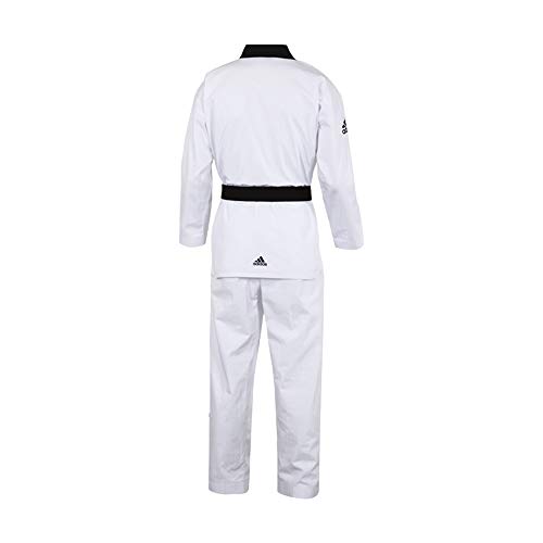 Adidas Adichampion II - Dobok de taekwondo, color negro, wtf, Niños Mujer Niñas, color blanco, tamaño 200 cm