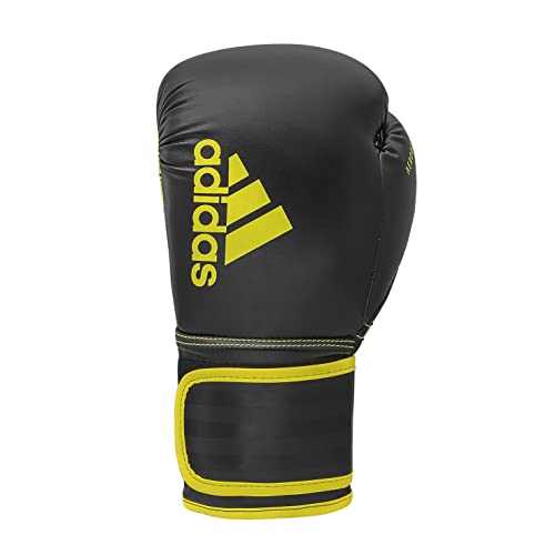 adidas Boxing Gloves - Hybrid 80 - for Boxing, Kickboxing, MMA, Bag, Training & Fitness - Boxing Gloves for Men & Women - Weight (12 oz, Black/Yellow)