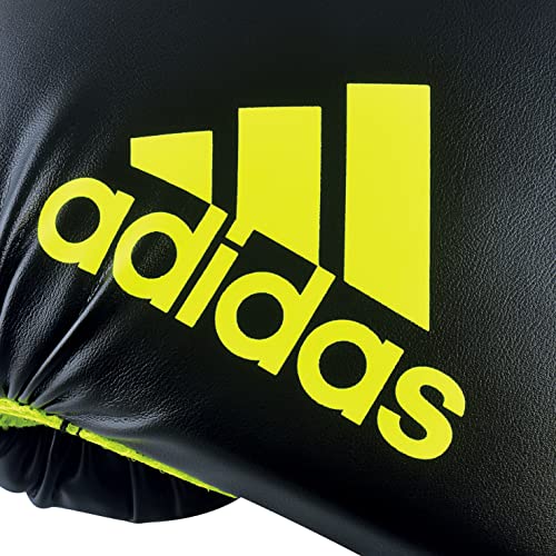 adidas Boxing Gloves - Hybrid 80 - for Boxing, Kickboxing, MMA, Bag, Training & Fitness - Boxing Gloves for Men & Women - Weight (12 oz, Black/Yellow)