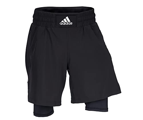 adidas BOXWEAR Tech-Shorts with Inner Tights, Blackwhite, M Unisex