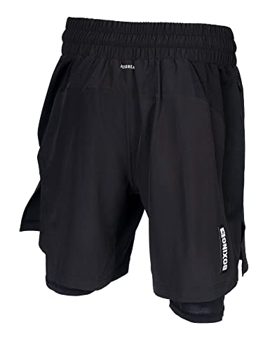 adidas BOXWEAR Tech-Shorts with Inner Tights, Blackwhite, XL Unisex
