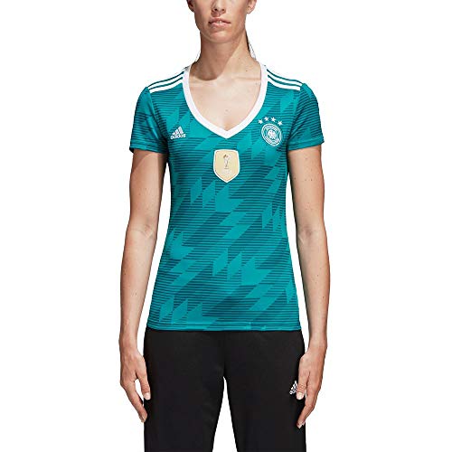 adidas Camiseta para Mujer de la selección Alemana 2018, Mujer, Camiseta, BR3149, EQT Green S16/White/Real Teal S10, Extra-Small