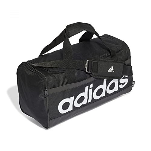 adidas Essentials Linear Duffel Bag Medium Gym, Unisex Adulto, Black/White, 1 Plus
