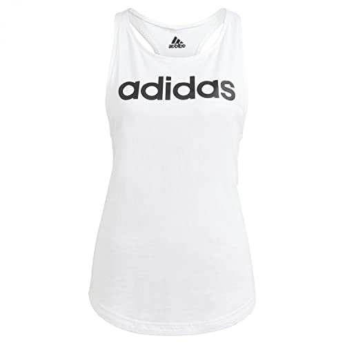 adidas Essentials Loose Logo Tank Top Vest, Mujer, White/Black, S